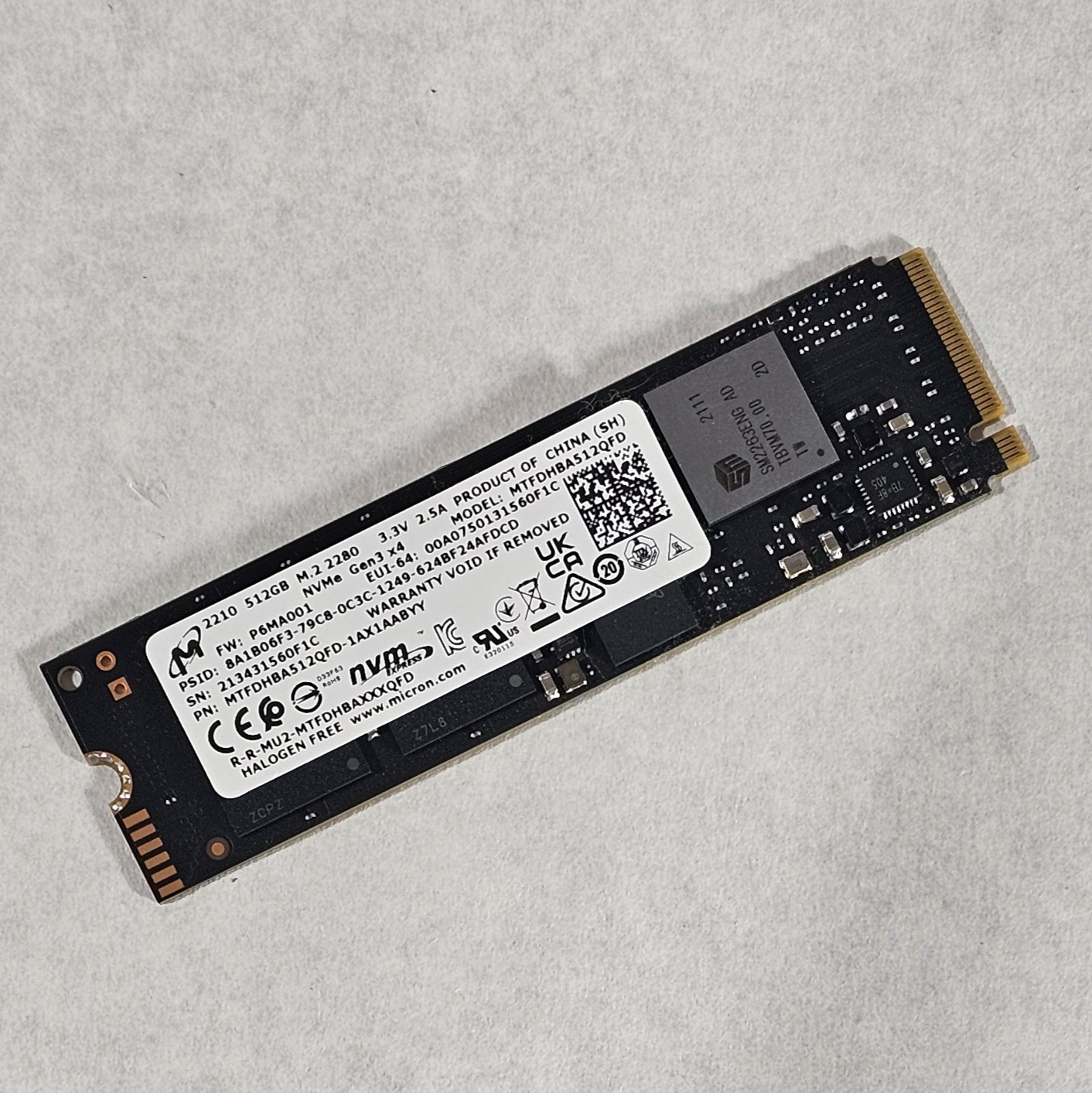 512GB NVMe M.2 SSD Micron