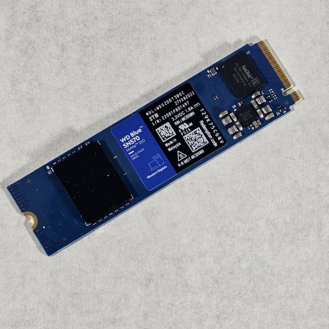 2TB NVMe M.2 SSD WD Blue SN570 - Fully Tested