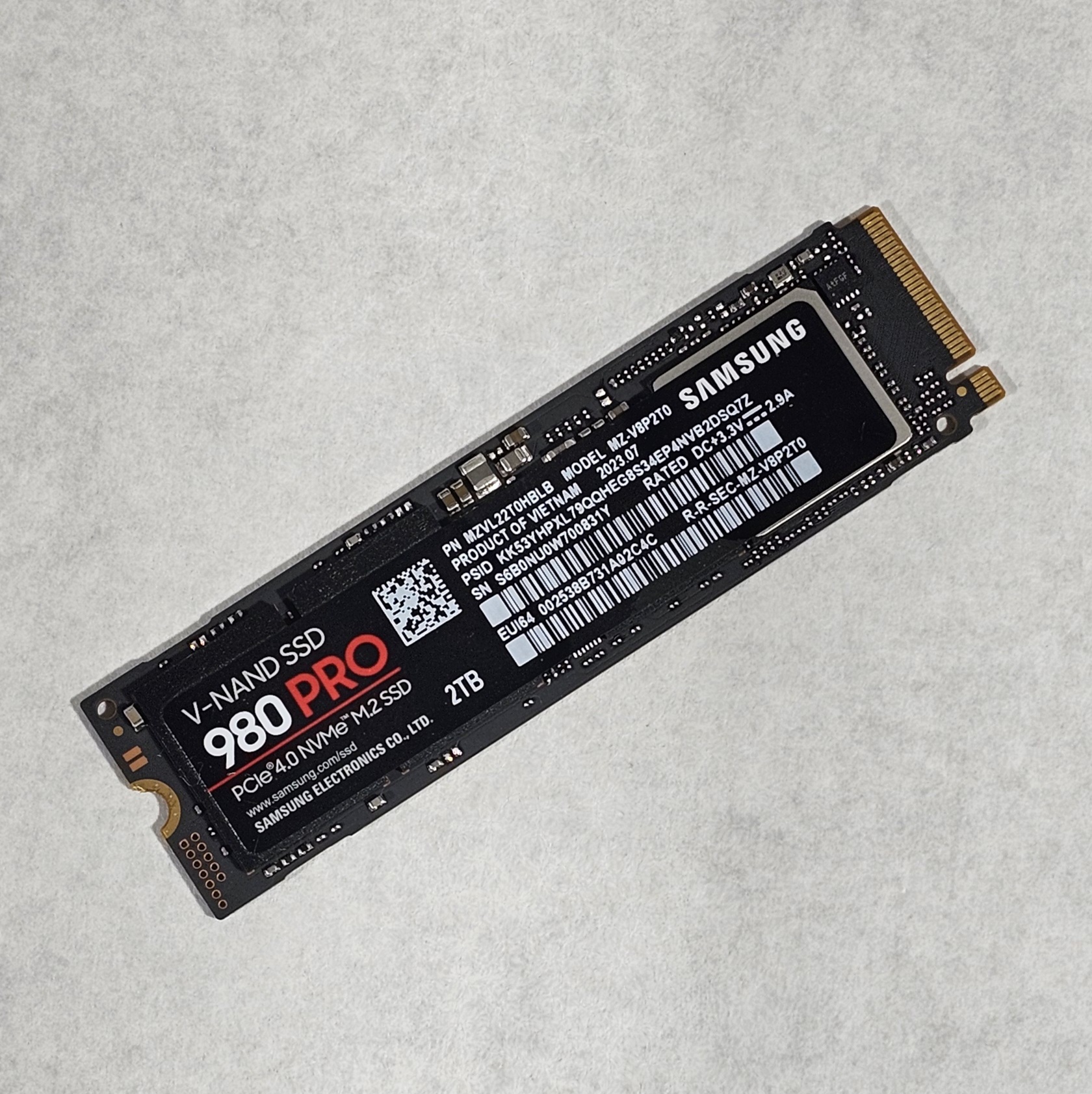 2TB NVMe M.2 Gen4 SSD SAMSUNG 980 PRO PCIe 4.0 M.2 2280