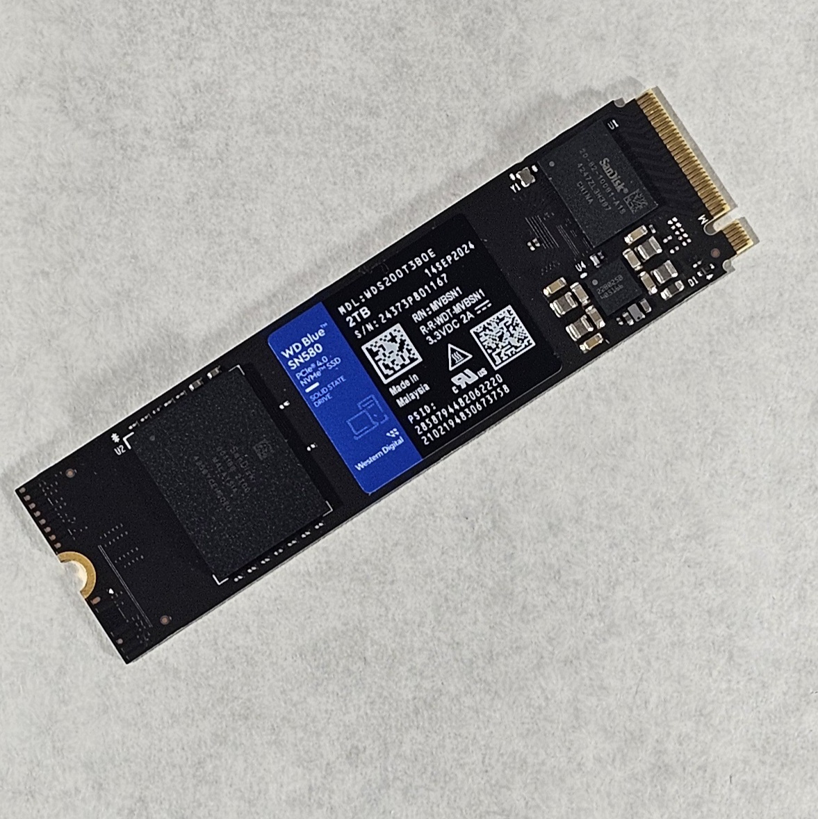2TB NVMe M.2 SSD WD Blue SN580 - Fully Tested