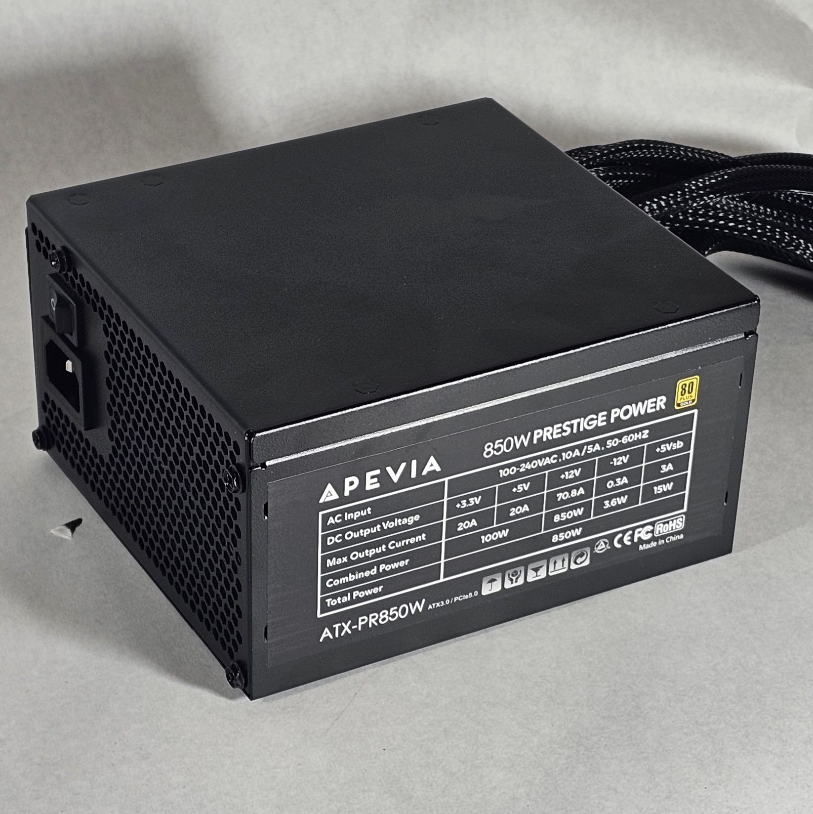 850 Watt PSU 80+ GOLD Apevia 850W Prestige Power Supply
