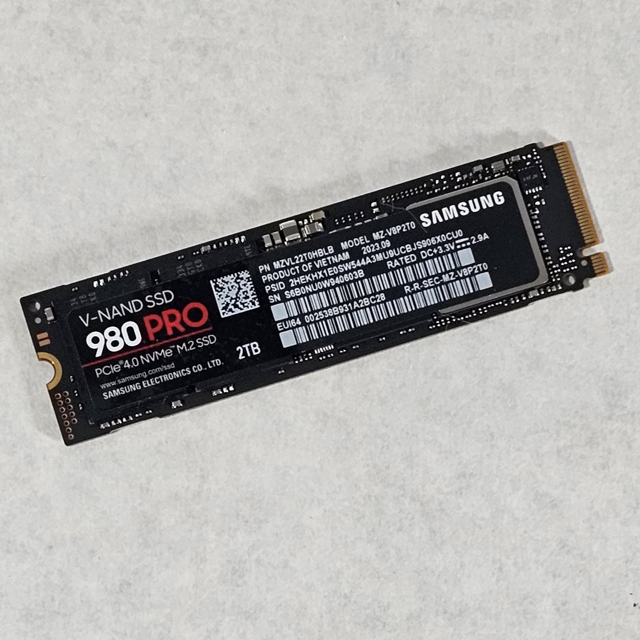 2TB NVMe M.2 SSD Samsung 980 Pro