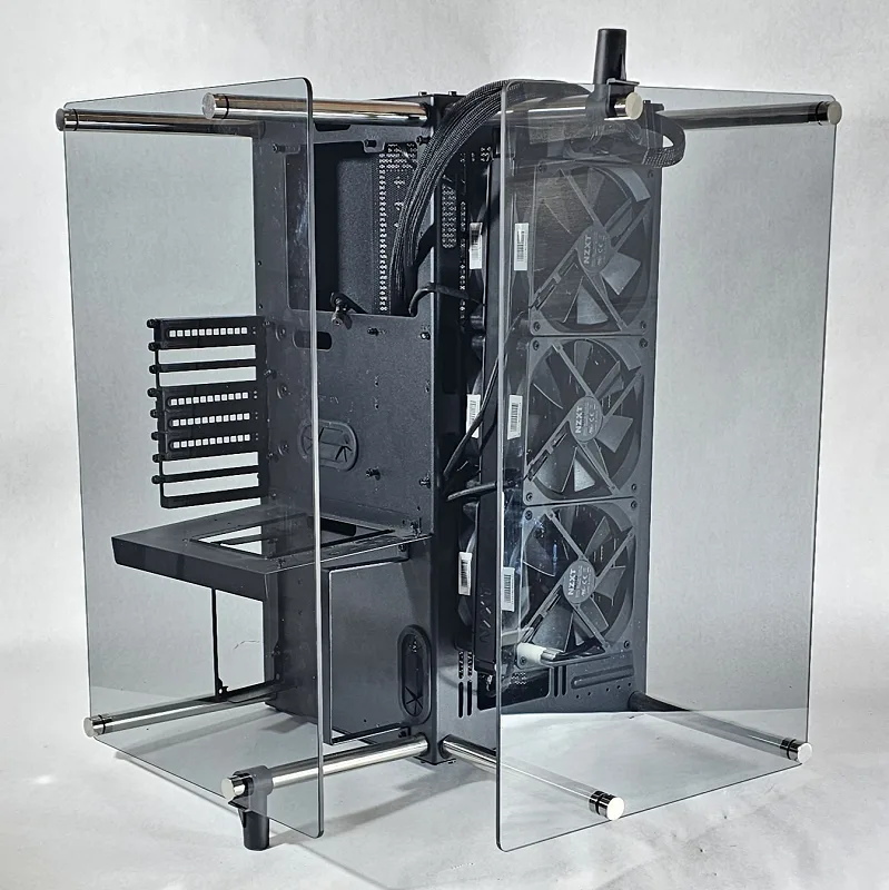 Thermaltake Core P90 Tempered Glass Edition (Wall Mount PC Case) w\ NZXT 420mm AIO & Wall Mount