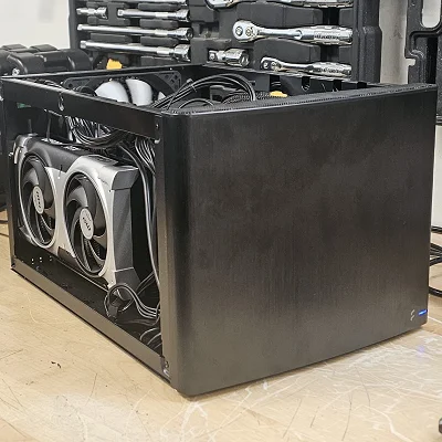Black ITX PC Case w/ 3 Fans - photo 9