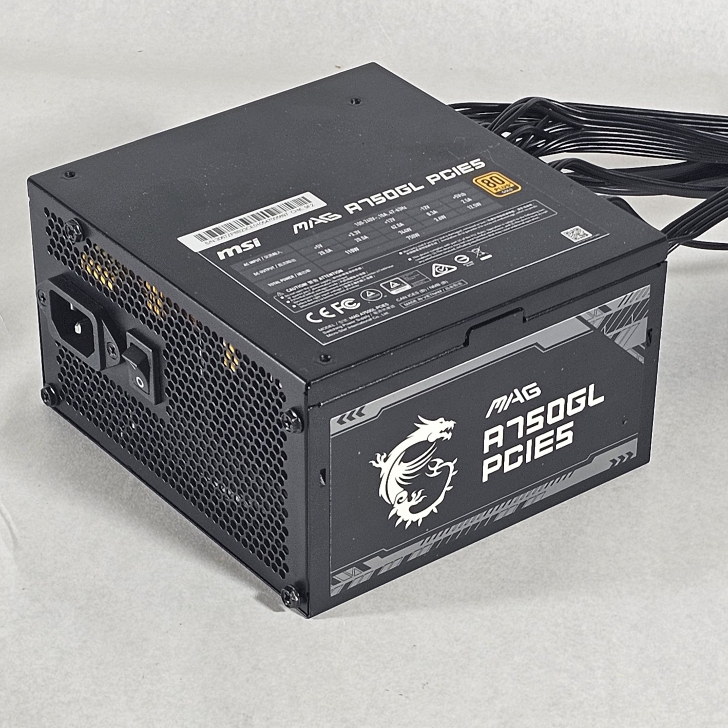 750 Watt PSU MSI MAG A750GL PCIE5 Power Supply