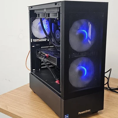 Black PowerSpec PC Case with Tempered Glass w/ 3 Fans - photo 9
