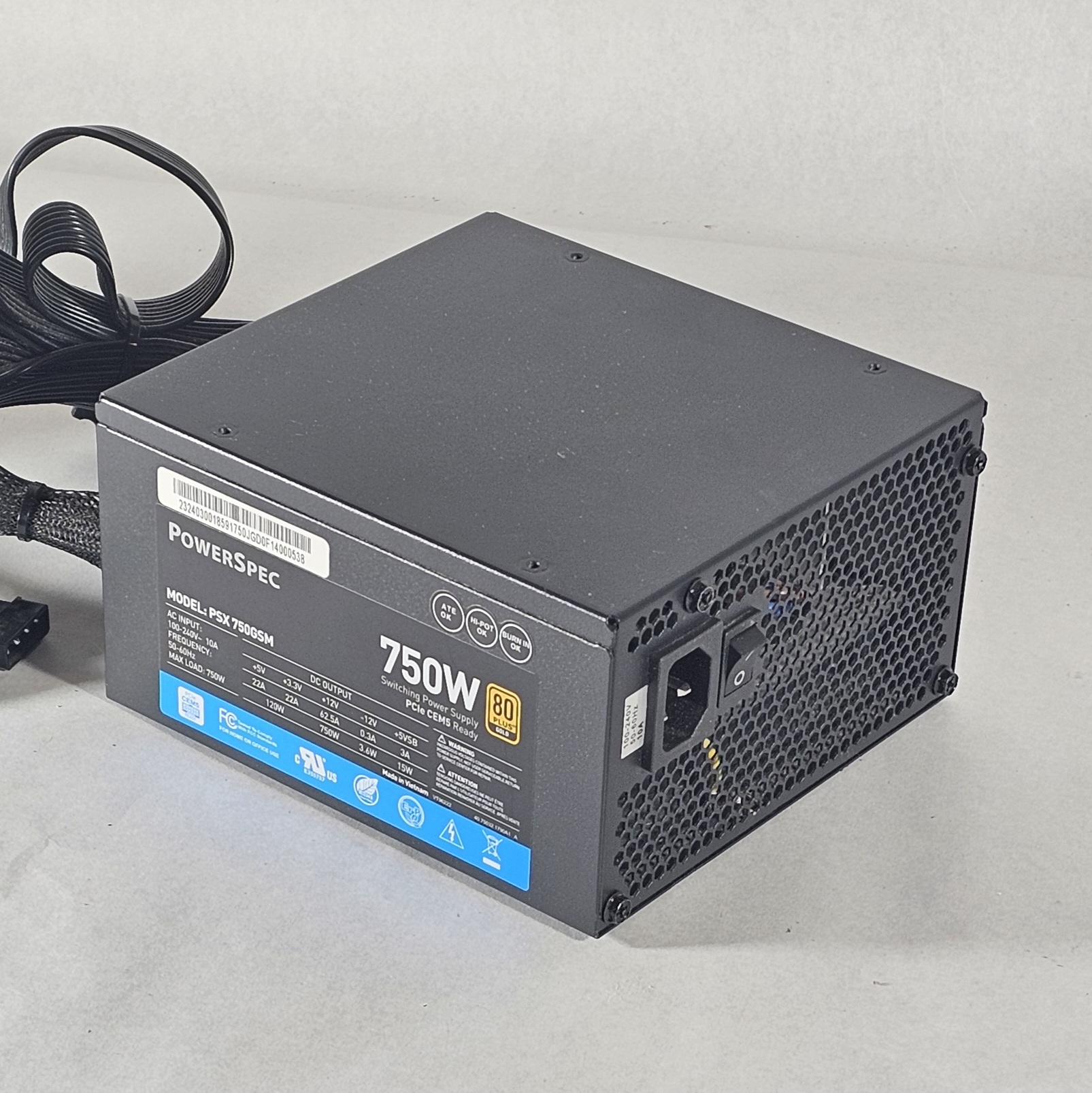 750 Watt PSU PowerSpec PSX 750GSM Power Supply