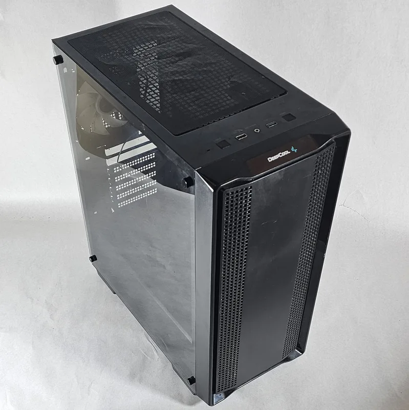 Black DeepCool PC Case with Tempered Glass w/ 3 Fans