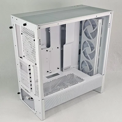White NZXT PC Case with Tempered Glass w/ 4 Fans - photo 3