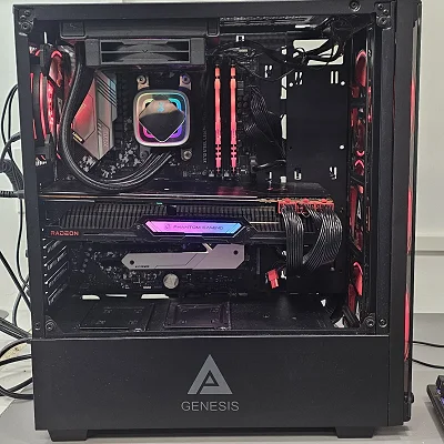 Black Genesis PC Case with Tempered Glass w/ 4 Fans - photo 10