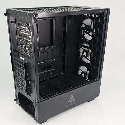 Black Genesis PC Case with Tempered Glass w/ 4 Fans - photo 3