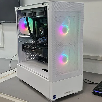 White PowerSpec PC Case with Tempered Glass w/ 3 Fans - photo 9