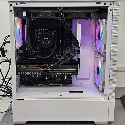 White PowerSpec PC Case with Tempered Glass w/ 3 Fans - photo 10