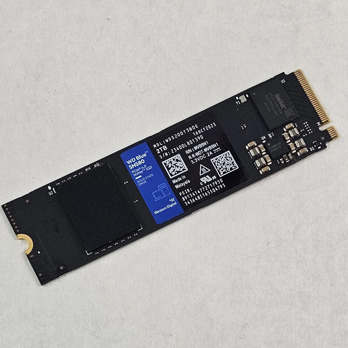 2TB NVMe M.2 SSD WD Blue SN580 Gen4