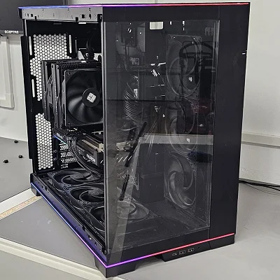 Black PC Case with Tempered Glass w/ 6 Fans - photo 9