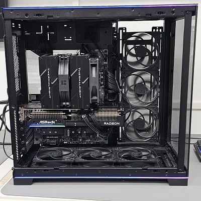 Black PC Case with Tempered Glass w/ 6 Fans - photo 10