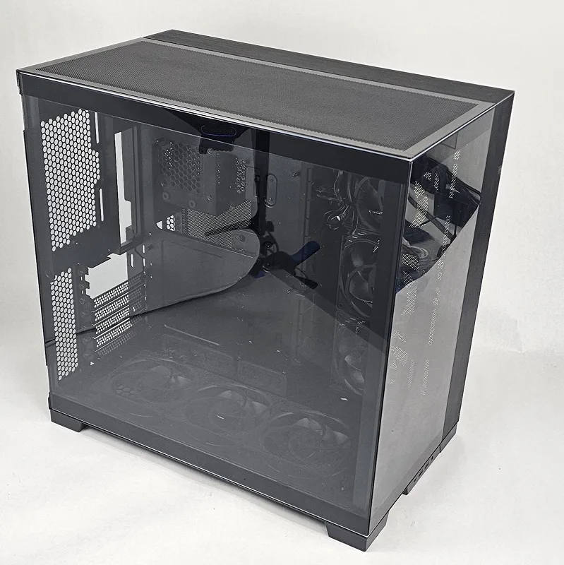Black PC Case with Tempered Glass w/ 6 Fans