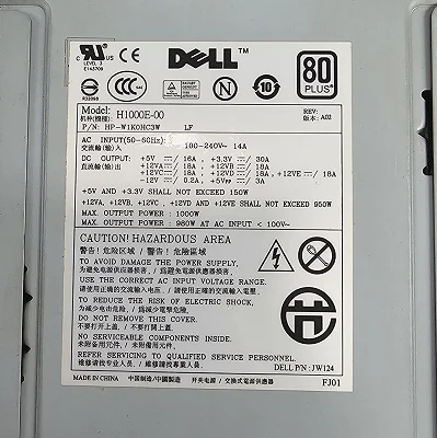 1000 Watt PSU Dell H1000E-00 Power Supply - photo 3