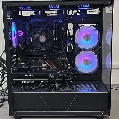 Black MUSETEX PC Case with Tempered Glass w/ 3 Fans - photo 10