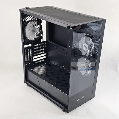 Black MUSETEX PC Case with Tempered Glass w/ 3 Fans - photo 4