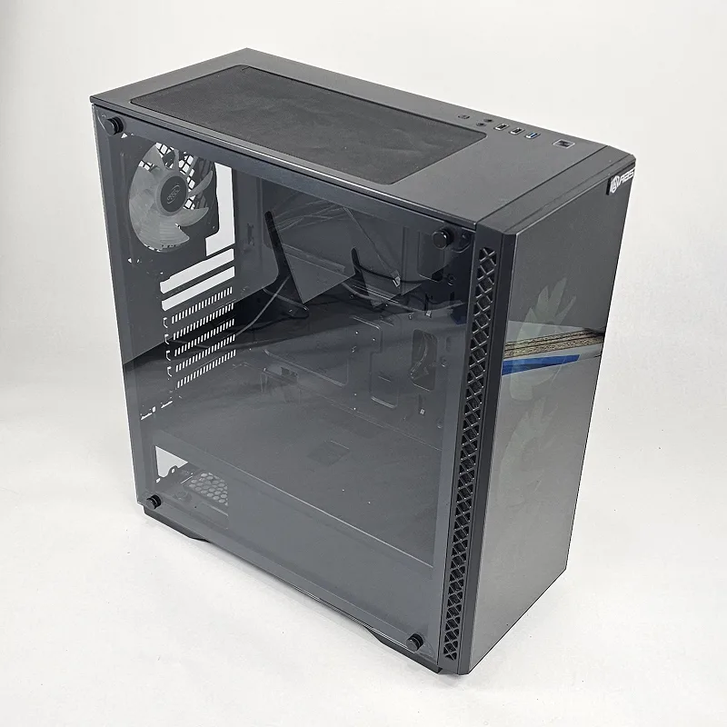 Black DeepCool PC Case with Tempered Glass w/ 4 Fans