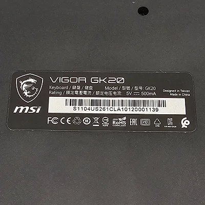 MSI Vigor GK20 Gaming Keyboard - Black Wired - photo 7