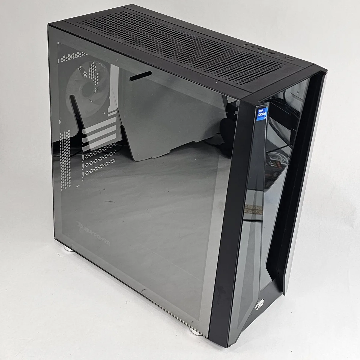 Black iBUYPOWER PC Case with Tempered Glass w/ 7 Fans