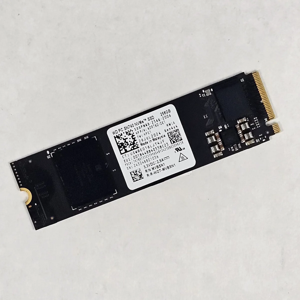 256GB NVMe M.2 SSD WD PC SN740 Gen4