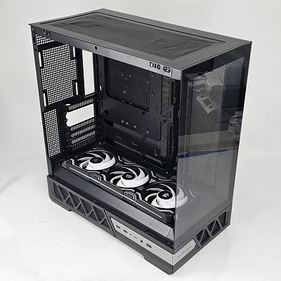Black GOLDEN FIELD PC Case with Tempered Glass w/ 4 RGB Fans - photo 4