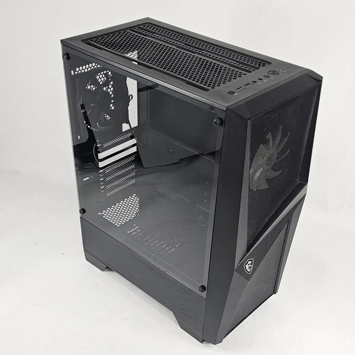 Black MSI PC Case with Tempered Glass w/ 3 Fans