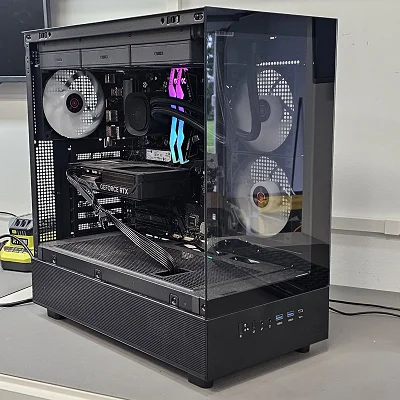 Black PC Case with Tempered Glass w/ 3 RGB Fans - photo 9
