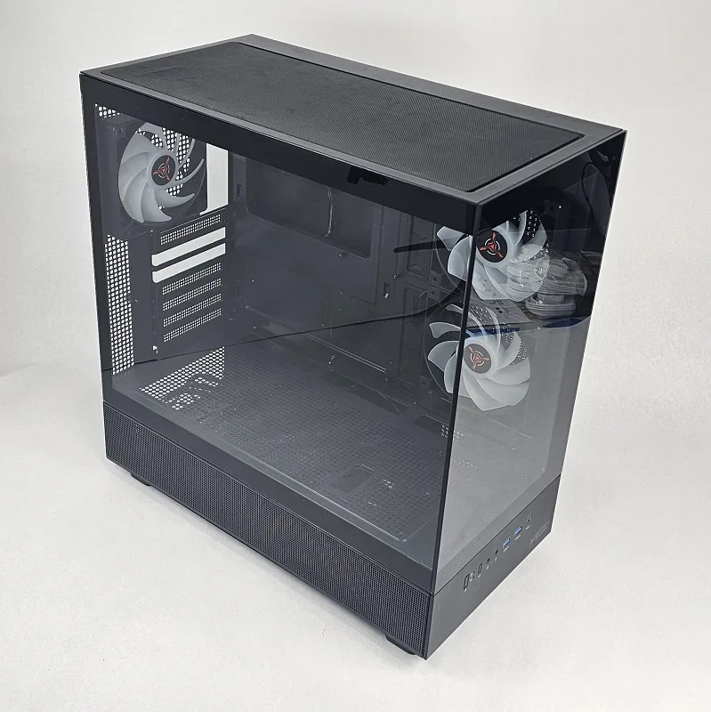 Black PC Case with Tempered Glass w/ 3 RGB Fans
