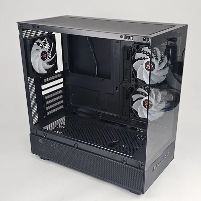 Black PC Case with Tempered Glass w/ 3 RGB Fans - photo 4