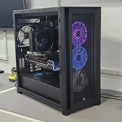 Black Corsair PC Case with Tempered Glass w/ 7 RGB Fans - photo 9