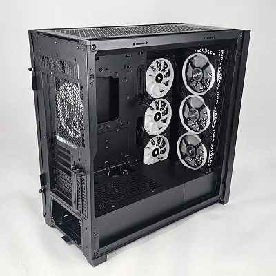 Black Corsair PC Case with Tempered Glass w/ 7 RGB Fans - photo 3
