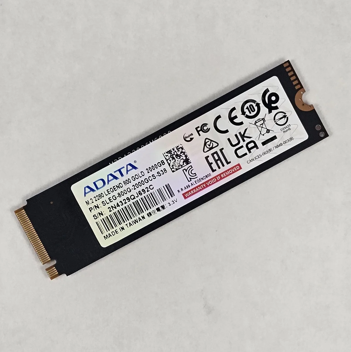 2TB NVMe M.2 SSD ADATA Legend 800 GOLD Gen4