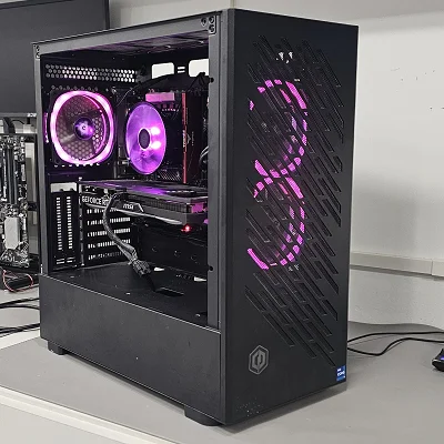 Black CyberPowerPC PC Case with Tempered Glass w/ 3 RGB Fans - photo 9