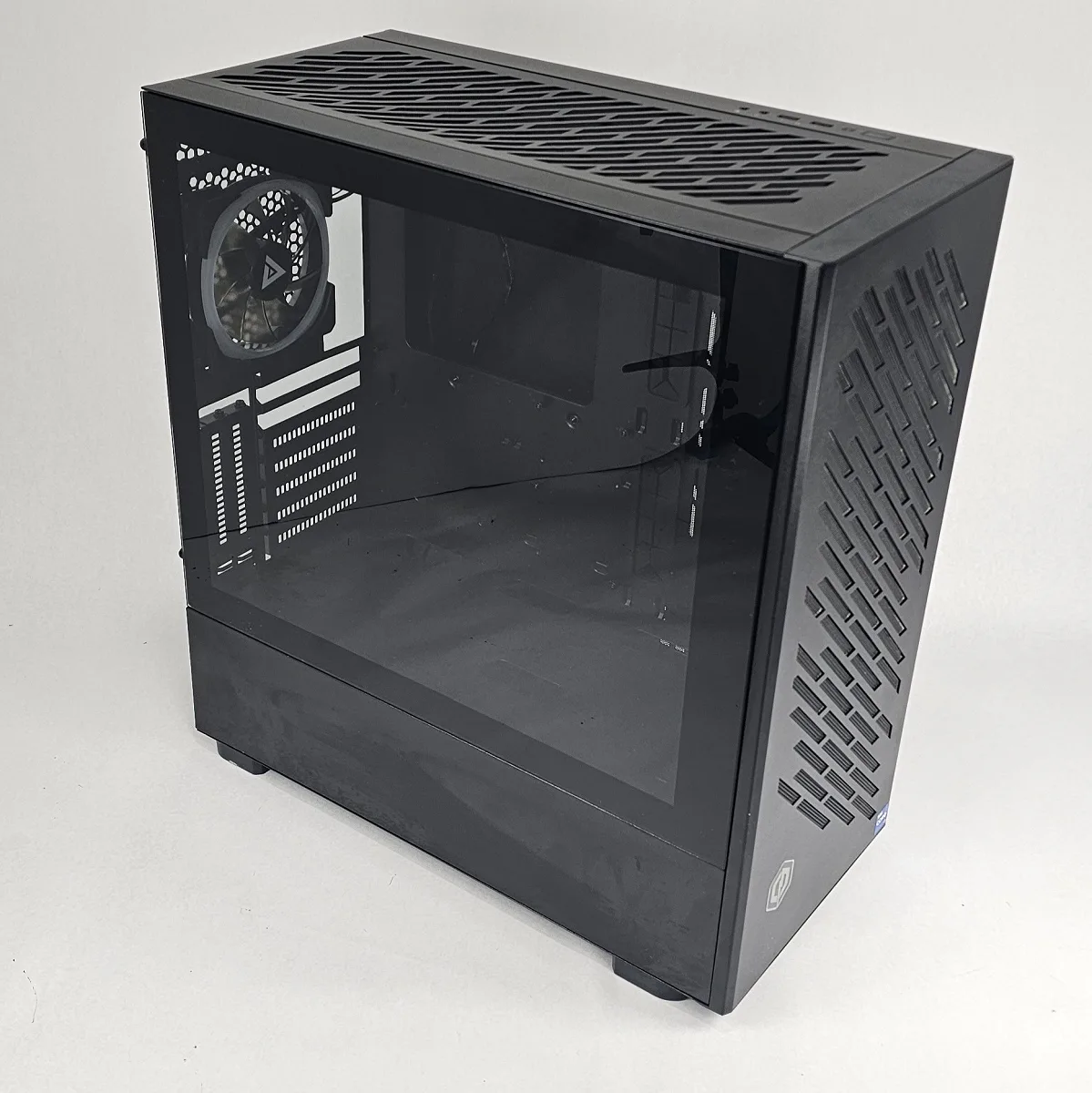 Black CyberPowerPC PC Case with Tempered Glass w/ 3 RGB Fans